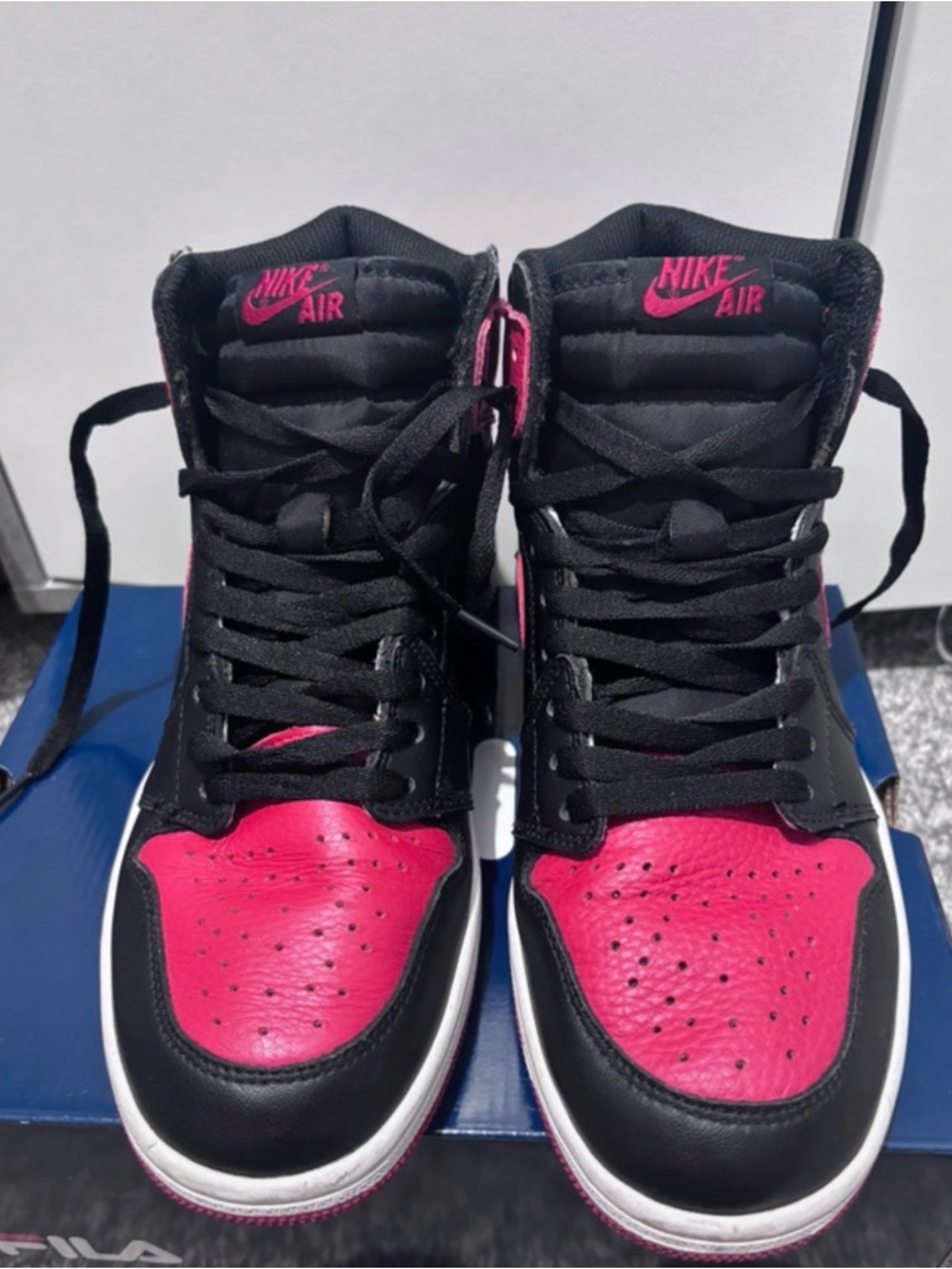 Nike Air Men's High-Top Sneakers in Black and Red